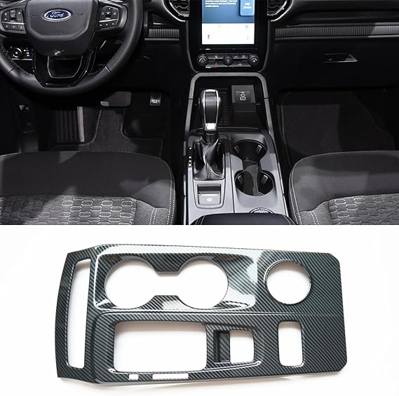 Carbon Fiber Gear Panel Center Console Trim for Ford Ranger Everest 24-26
