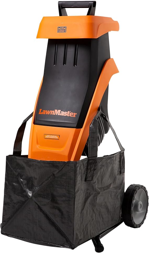 LawnMaster Electric Wood Chipper 1.5'' Cutting Diameter with Bag, FD1501 | 15-Amp, 10:1 Reduction