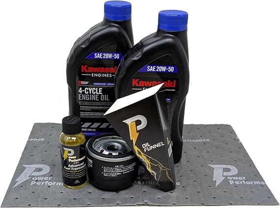 Power Performance 20W-50 Oil Change Kit for Kawasaki 49065-0721 (0736) and Fuel Treatment