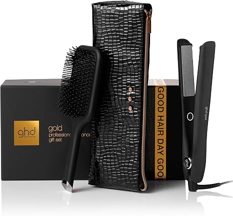 ghd Gold Hair Straightener & Styler - Professional Styling, for Sleek, Smooth Styles with More Shine - for All Hair Types (UK Plug)