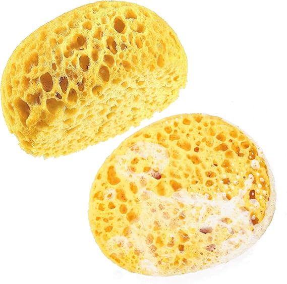 2 Pcs Large Soft Honeycomb Body Bath and Shower Sponges for Adults | Gentle Exfoliating Deep-Cleaning Skincare for Women, Men and Babies