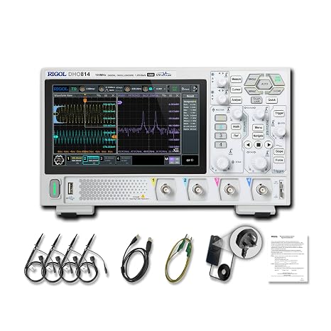 RIGOL DHO814 Portable Digital Oscilloscope, 100MHz, 4CH, 12-Bit Resolution