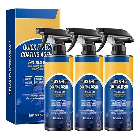 3pc Advanced Car Quick-Acting Coating Agent Spray, 120ml Quick Effect Coating Agent, Car Coating Spray, 3 in 1 High Protection Quick Effect Waterless Wash Coating, Advanced Ceramic Sprays Coatings