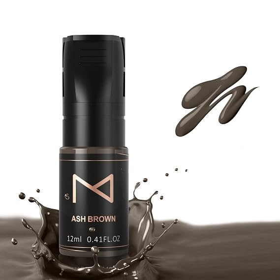 M Cosmetic LIQUID Pigment for Eyebrows/Brows Machine Use Permanent Makeup Tattoo Ink Supplies Color Set 12ml (Ash Brown)
