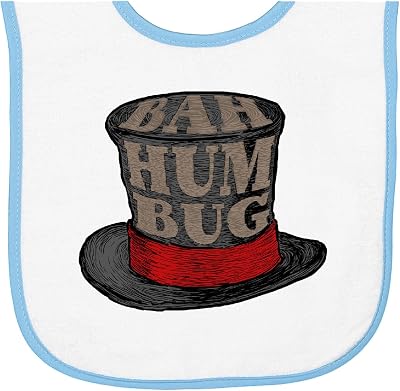 inktastic Scrooges Top Hat Bah Humbug Baby Terry Cloth Bib