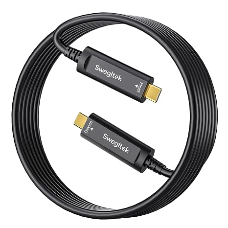Fiber Optic USB C Cable(33ft),10Gbps High Speed Data Transfer Active Optical Type C Cable,Compatible with Cameras,Webcams,VR,AR for Collaborative Meetings,Smart Classroom,Data Center