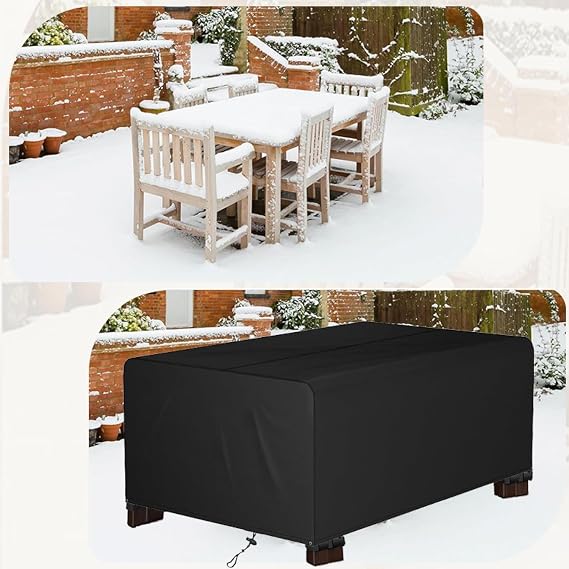 Outdoor Furniture Covers for Patio Furniture,Rectangular Heavy Duty Patio Table Covers Waterproof Rip-Resistant and UV Outdoor Table and Chair Set Cover 154x98x33in/LxWxH