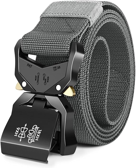 Men Tactical Belt, Work Belts for Men Military Hiking Heavy Duty Belt 1.5 Inch, Nylon Webbing Tool Belt with Quick Release Metal Buckle