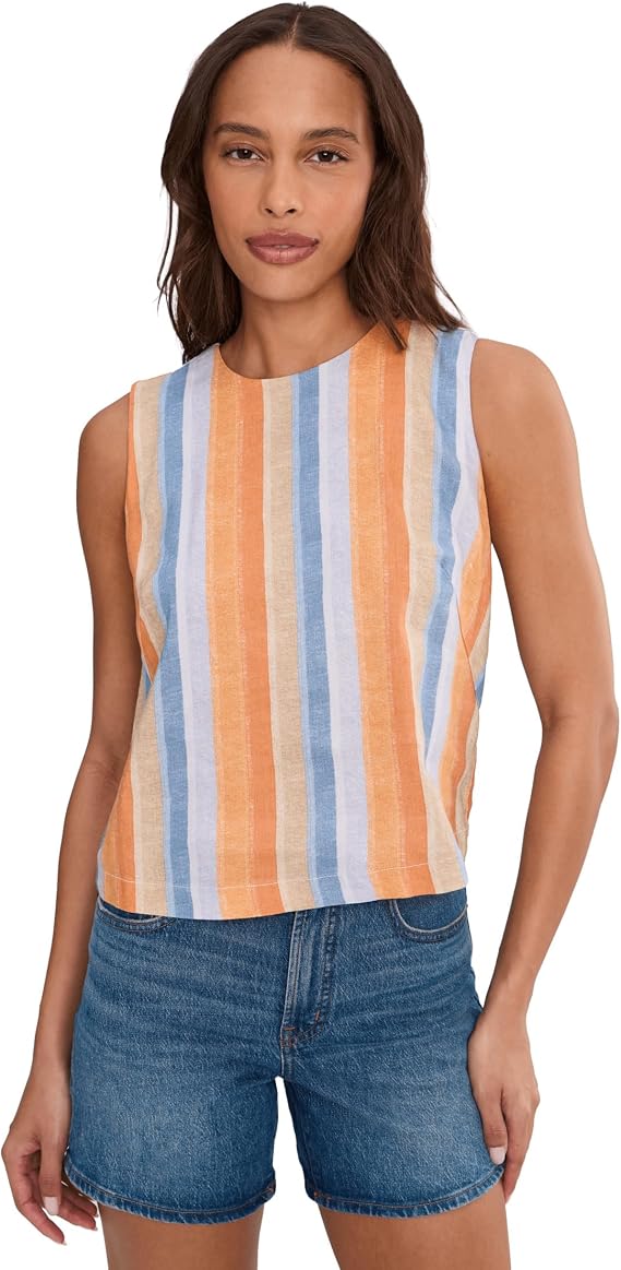 Liverpool Los Angeles Women's Sleeveless Shell Top with Button Back