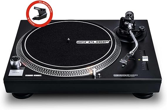 Reloop RP-1000 MK2 | Hifi/DJ Belt-Drive Turntable/Turntable with Orthophone OM Black Pickup Needle and Headshell