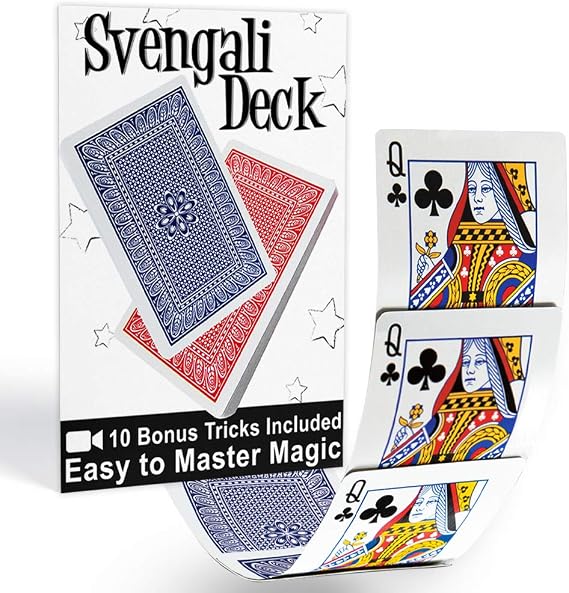 Magic Makers Svengali Deck- Easy Magic Card Trick Kit - Assorted Red or Blue Back Includes 10 Bonus Tricks Online