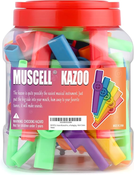MUSCELL 36PCS Plastic Kazoo Bulk - Multi Colors, Party Favors, Operation Christmas Child Bulk Items, Kazoos Musical Instruments for Music Classroom and Events