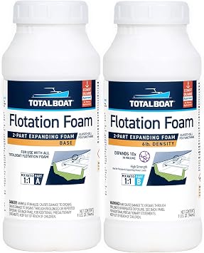 TotalBoat 6 Lb Density Expanding Foam Kit, 2 Part Closed Cell Polyurethane Liquid Foam for Boat Flotation, Casting, Carving, Sculpture, Reinforcement and Void Filling (2 Quart Kit)