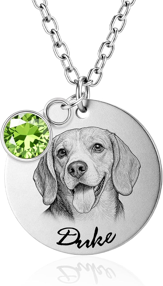 Custom Dog or Cat Portrait Necklace for Women