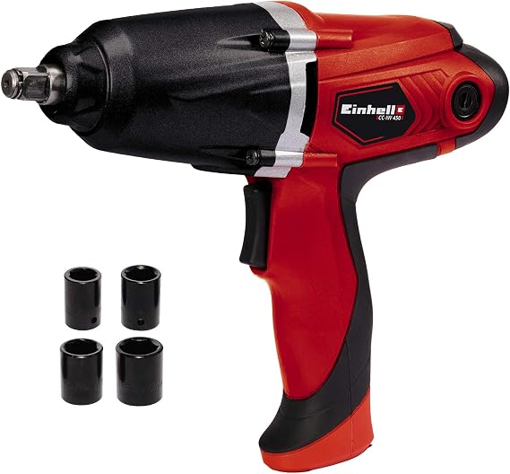 Einhell Elektrikli Darbeli Somun Sıkma CC-IW 450 (450W, 300Nm, saat yönünde/saat yönünün tersine dönüş için Rocker anahtarı, 17/19/21/22mm lokma anahtar uçları dahil) - 2048304