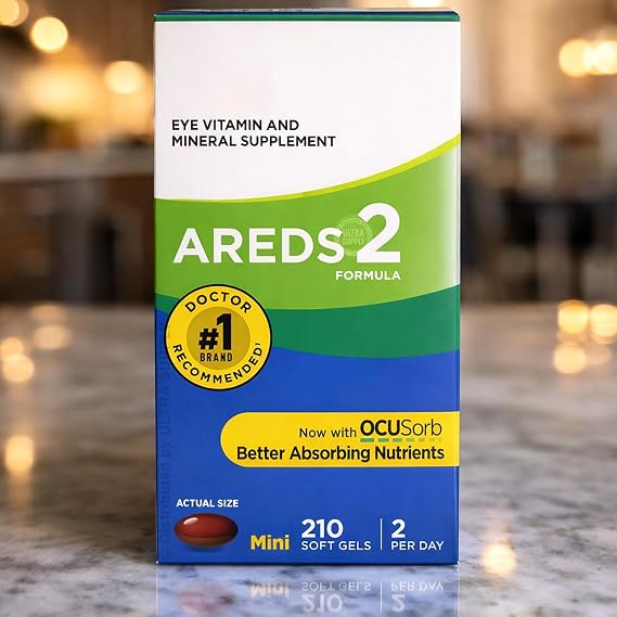 AREDS 2 Eye Vitamin 210 Soft Gels - Lutein and Zeaxanthin Supplement with Vitamin C, Vitamin E,Zinc, and Copper