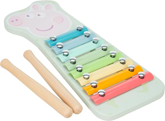 Peppa Pig Grow with Peppa Wooden Xylophone, Wooden Musical Toy for Babies and Toddlers, Early Learning Instrument with Bright Keys, Educational Wooden Montessori Toy, Rhythm Toy for 12+ Months