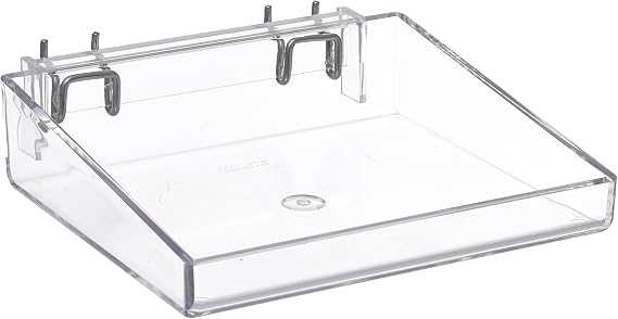Azar Displays 8" W x 7" D Open Tray for Pegboard or Slatwall, 2-Pack