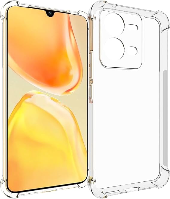 USTIYA Case for Vivo V25 5G y Vivo V25e 4G y Vivo X80 Lite 5G Clear TPU Four Corners Protective Cover Transparent Soft funda