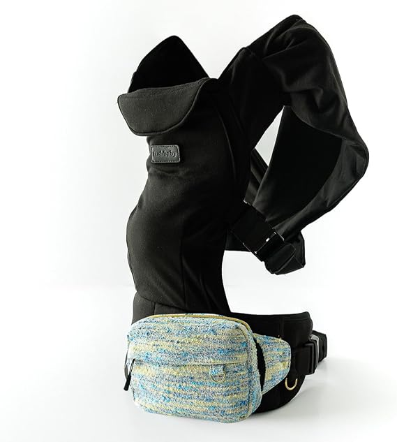 Tushbaby Pearl Wrap Carrier in Black with Tweed Mini Crossbody Bag