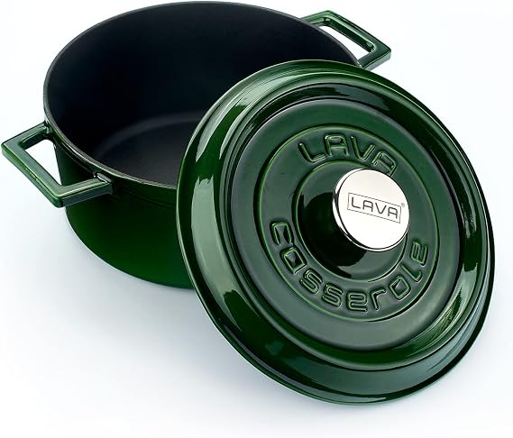 Lava Metal Premium Series - Cast Round Pot, 24 cm, Majolic Green