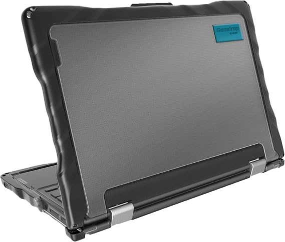 Gumdrop DropTech Custom Case Lenovo 300e Gen 2 Intel Celeron N4120 (2-in-1)-Drop Tested Protection Rubberized Thread on Sides Seamless Asset Tagging Snap in Installation for School or Work-Black