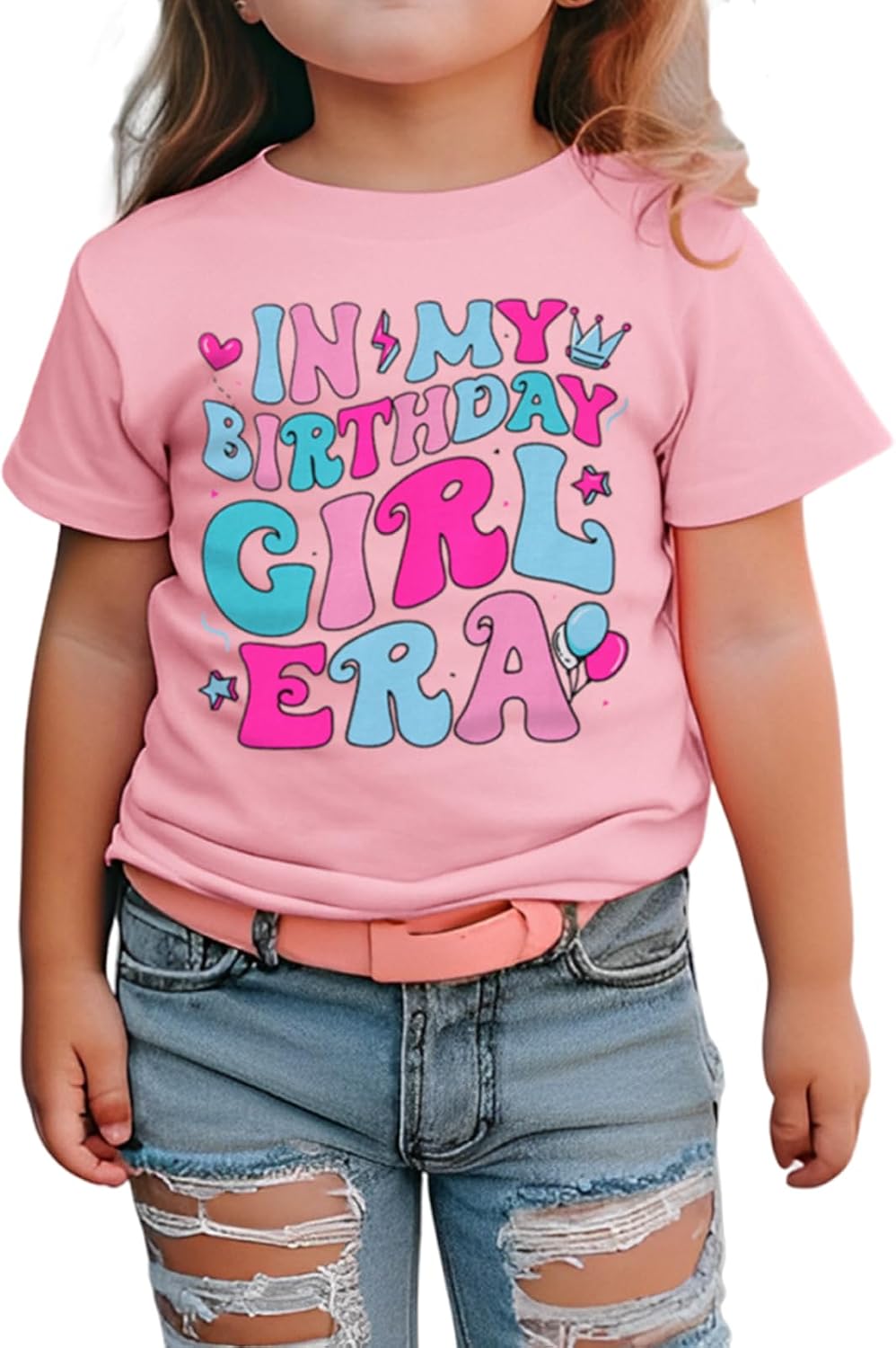 Birthday Girl Shirt Toddler Baby Girl in My Birthday Girl Era T Shirt Short Sleeve Party Outfit Kids Summer Tee Top