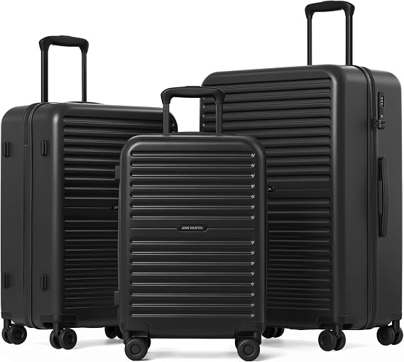 LONG VACATION Luggage Sets, 3 Piece, Durable Suitcase with Spinner Wheels