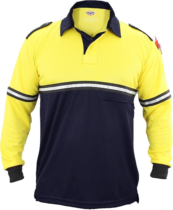 First Class 100% Polyester Two Tone Bike Patrol Shirt w/Zipper Pocket - Long Sleeve