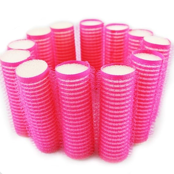 NAVAdeal 12 Pack GoodNAVAdeal 12pcs No Heat Self Grip Hair Curler Rollers - Soft Foam Sponge Curling Rods - Sleep Styler Hair Curls Tools - Small Size, Random Color