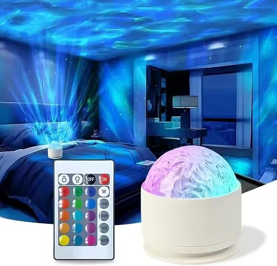 Neioaas 2 in 1 Northern Lights Projector, 16 Color Aurora Night Light Projector,Remote Galaxy Light Projector,USB Recharge Ocean Wave Projector for Playroom Birthday Kids Teen Gift (Aurora & Wave) [Energy Class A+]