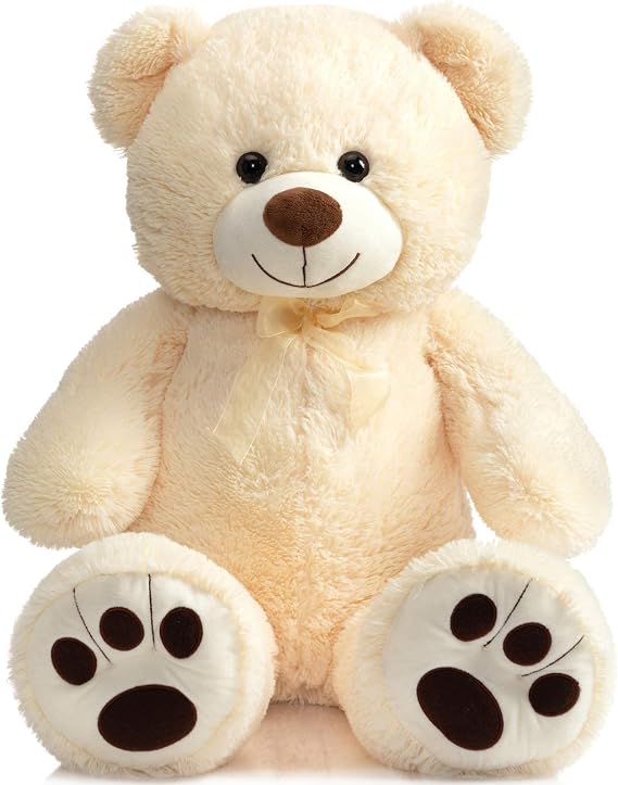 BEJOY Teddy Bear Stuffed Animal Plush Giant Teddy Bear with Footprint Beige | Big Bear 36 inch