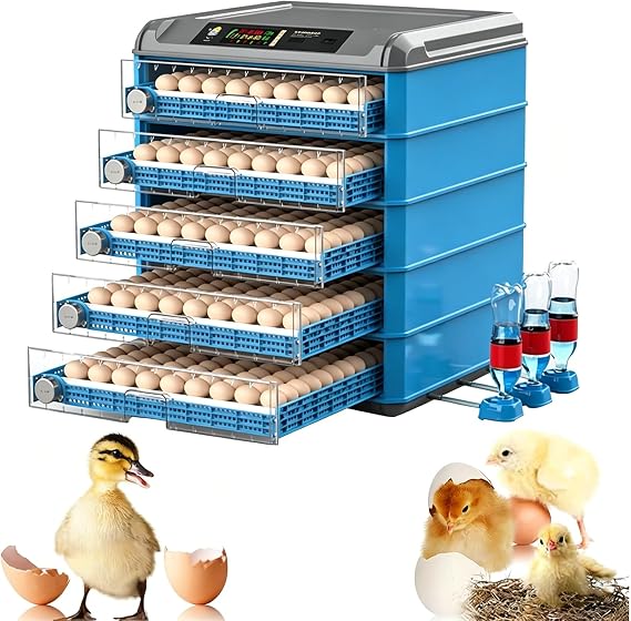 Egg Incubator, Poultry Hatcher Machine with Automatic Egg Turning, Temperature Humidity Control and LED Screen, General Purpose Incubator for Chickens Ducks Birds 500