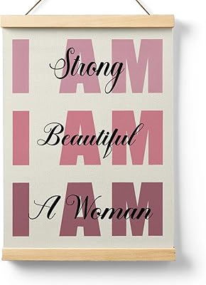 Ryeolo Inspirational Wooden Poster Hanger Frame 12.5X17 Inch,Pink I Am Poster Hanger Frame,Motivational Gifts For Women,Inspirational Gifts For Women