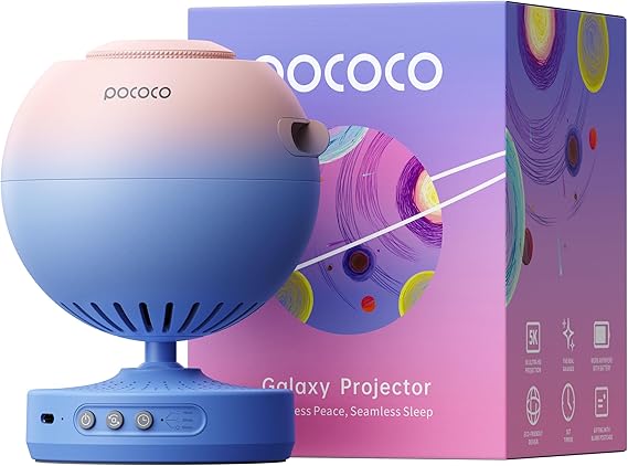 POCOCO Galaxy Star Projector, Rechargeable, with 5K Discs, 2 Megapixel Lens