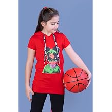 Kız Çocuk Billie Eilish Baskılı Kapüşonlu Tişört Kırmızı 12 YAŞ