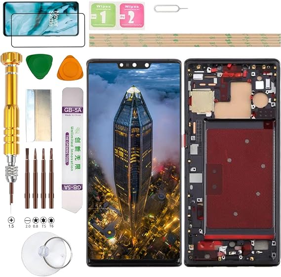 (No Fingerprint) LCD Display Assembly for Huawei Mate 30 PRO LIO-L09, LIO-L29 Screen Replacement kit (Black)