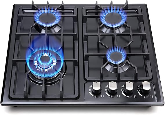 FORIMO Gas Cooktop 22Inch,Built in Gas Cooktop 4 Burners Stainless Steel Stove with NG/LPG Conversion Kit Thermocouple Protection and Easy to Clean