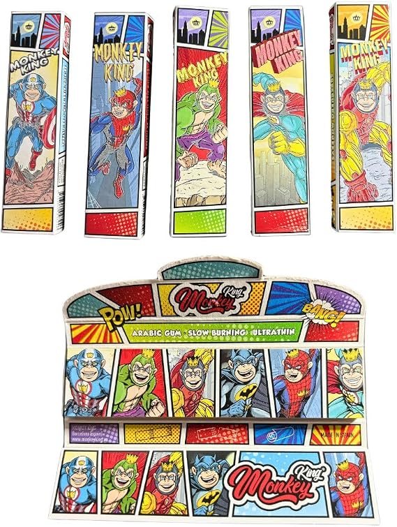 Monkey King Super Hero - Kingsize Papers And Tips - Slim (1 x Booklet)