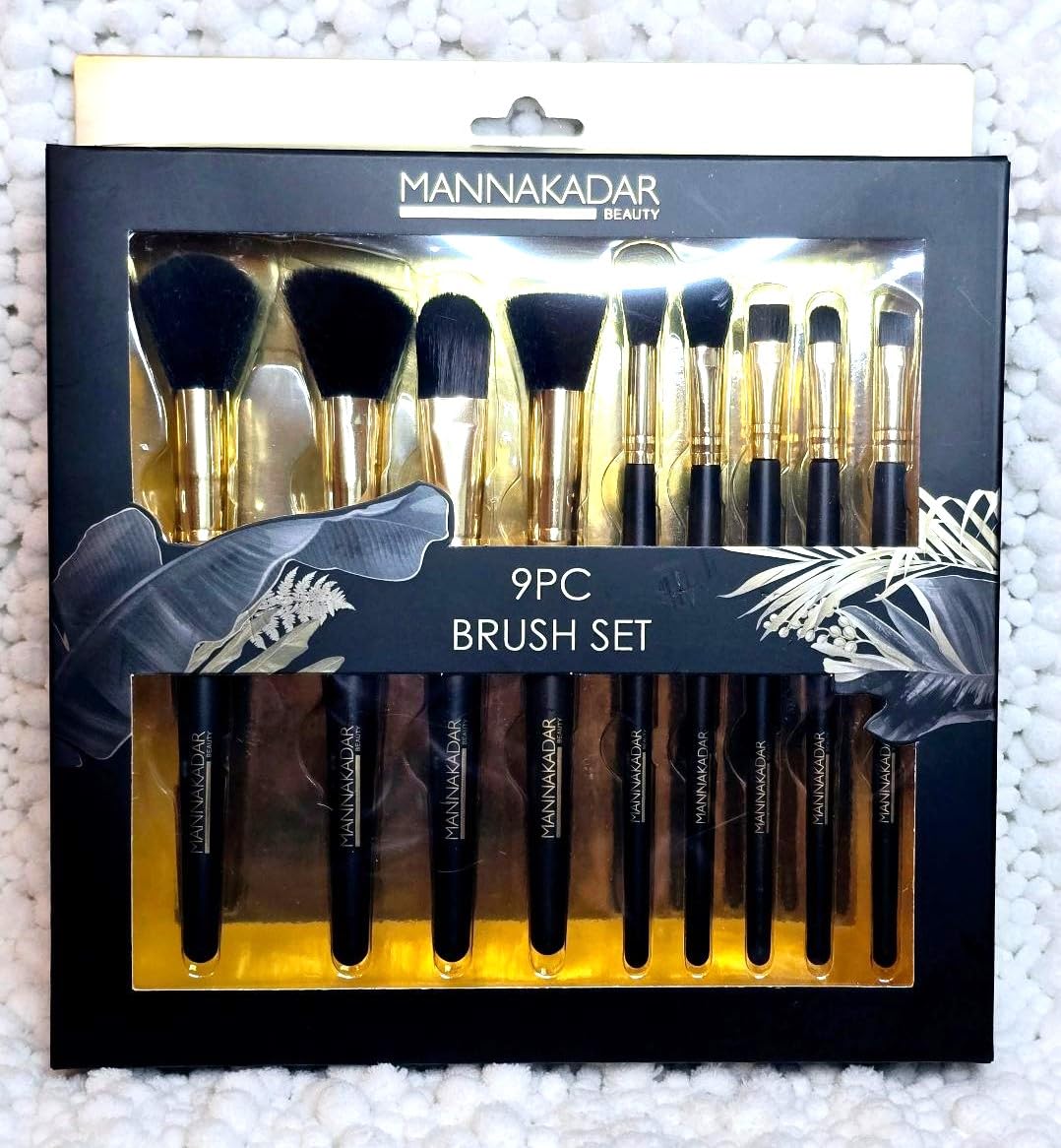 Manna Kadar Makeup Brush Set, 9 Pieces, Black