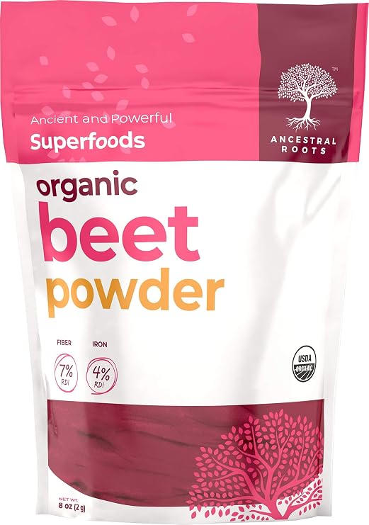 Ancestral Roots Organic Beet Powder - 100% Pure, Organic Beet Powder 8oz (1 Count)