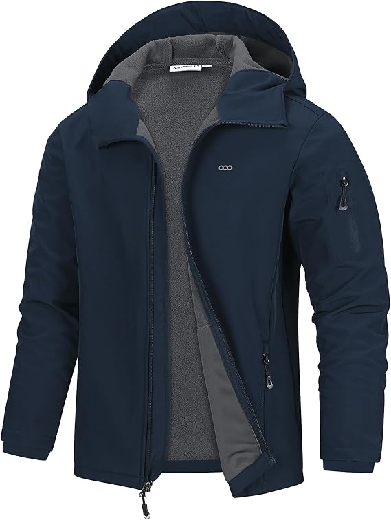 33,000ft Men's Waterproof Softshell Jackets Lightweight Hooded Rain Coat