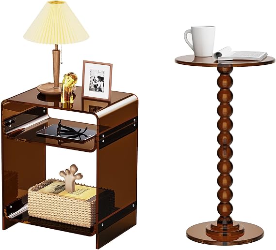 Acrylic Side Table Set of 2