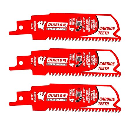 Diablo Steel Demon Carbide Teeth Reciprocating Saw Blades - 3-Pack