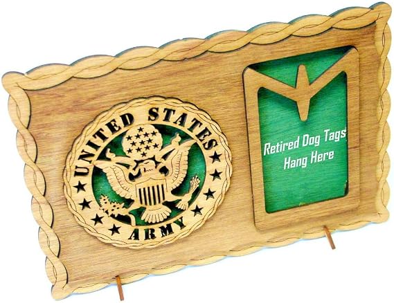 Custom Laser Accents Army Dog Tag Display
