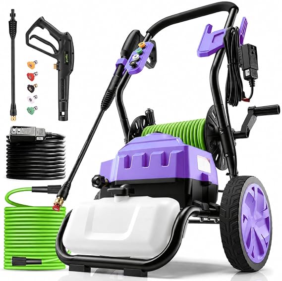 4800 PSI Pressure Washer Electric Power Washer, 1800W 2.8GPM High Pressure Washer, Professional Washer Cleaner, with 5 Nozzles,3L Soap Bottle for Cleaning Cars,Driveways,Patios