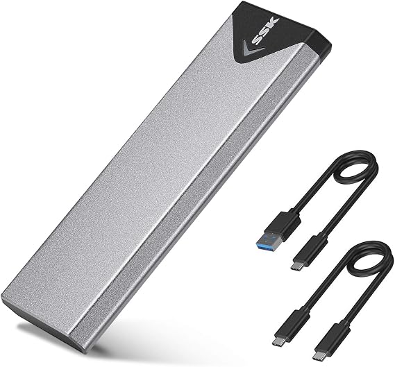 SSK M.2 to USB NVMe SATA SSD Enclosure USB 3.2 Gen2 10Gbps Adapter Reader