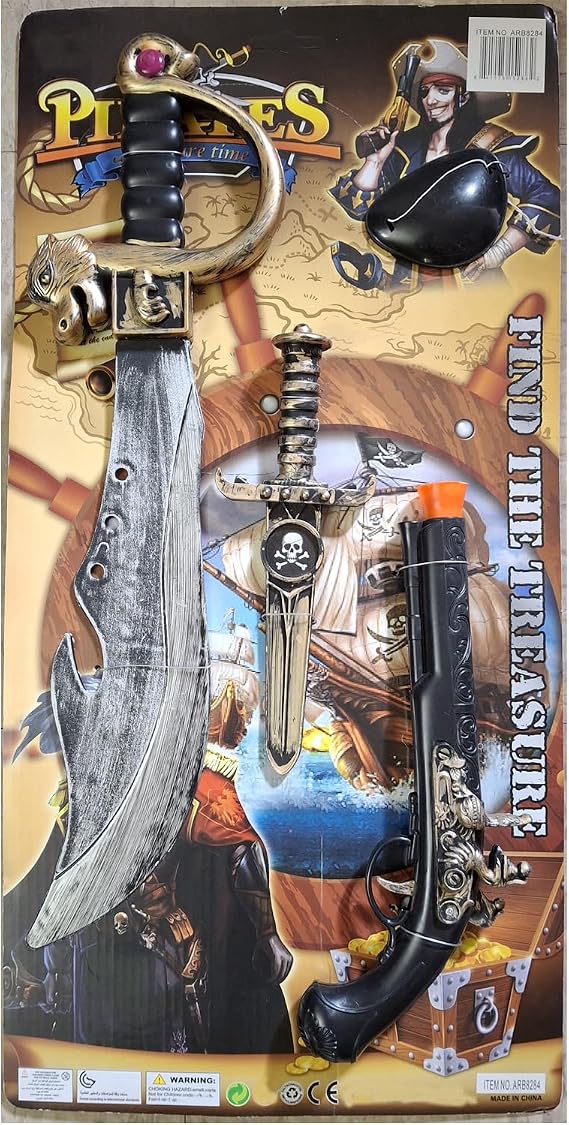 Pirate Costume Accessories Set, Halloween Costumes Silver