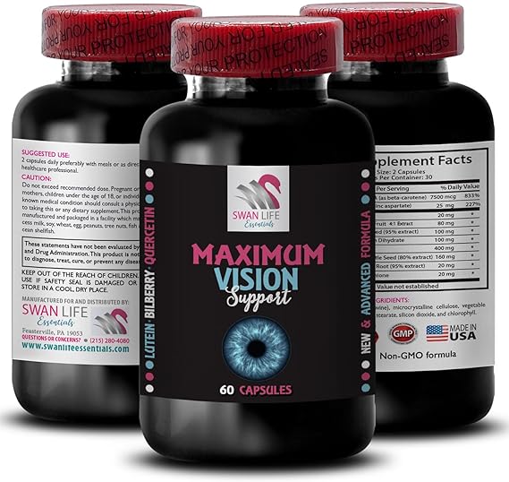 Focus enhancer - EYE VISION SUPPLEMENT - Precision focus, Better focus, Bright outlook, Crystal clear sight, Sight sharp, Vision power, Clear lens, Clear eye, Detailed view 1 Bottle 60 Capsules