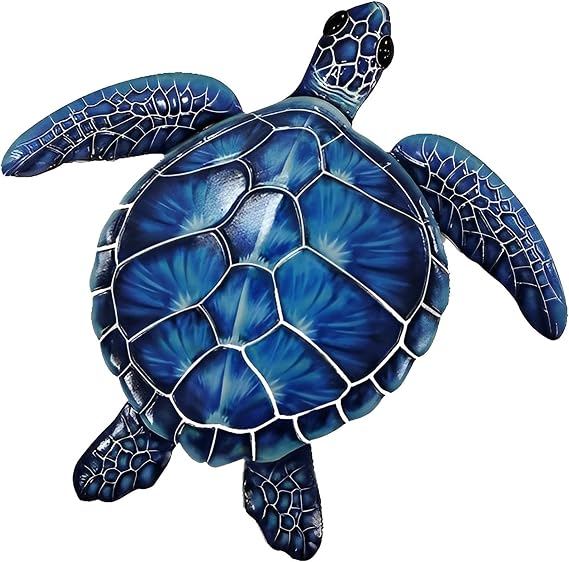 ICE ARMOR 16.5" W Blue Sea Turtle Wall Plaque Decor Statue Sculpture Ornament Decoration Home/Room Decor Ideas for Housewarming, Holidays and Birthdays Great Collectible Addition